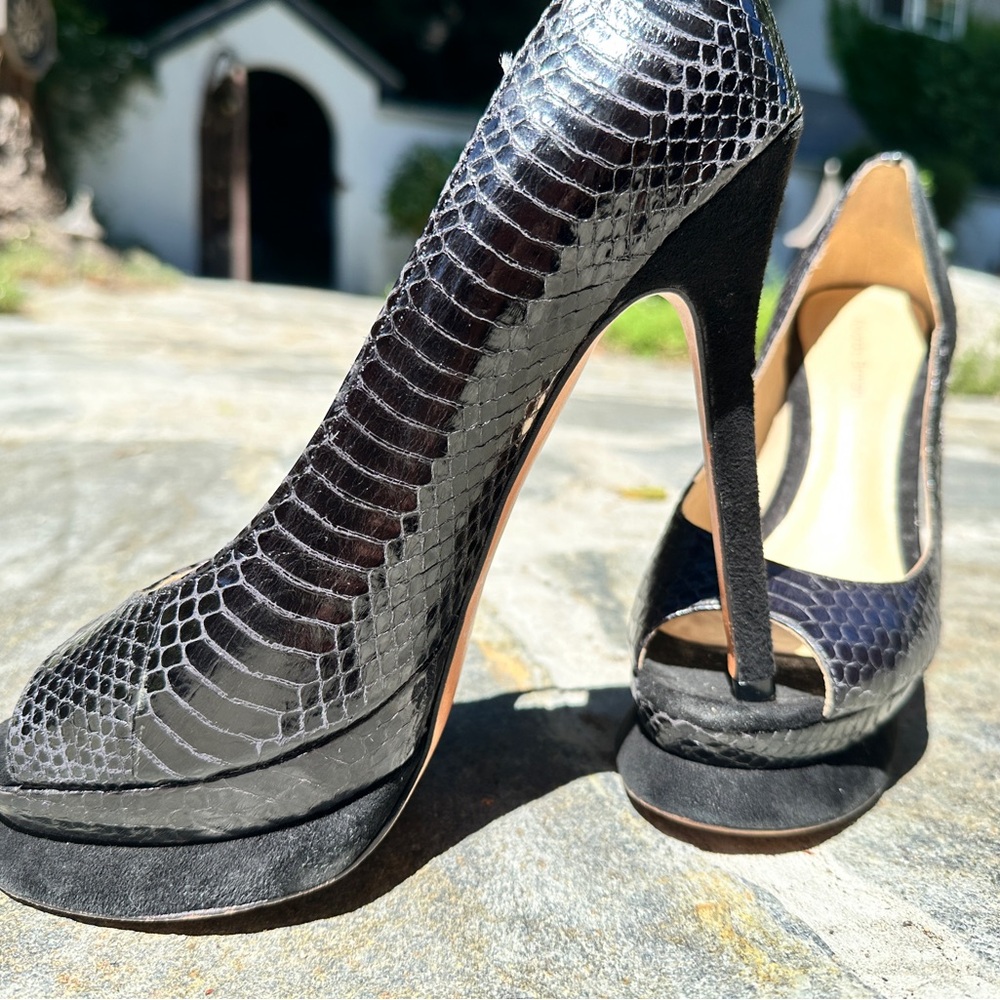 Alexandre Birman Python Peep-Toe Stilettos - image 5